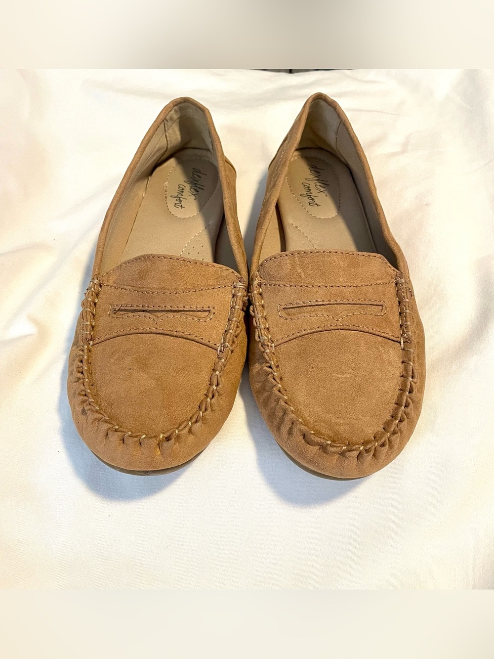 *VINTAGE* DexFlex Comfort Driving Moccasins/Shoes - Women's Sz 9 - Tan - Slip-On